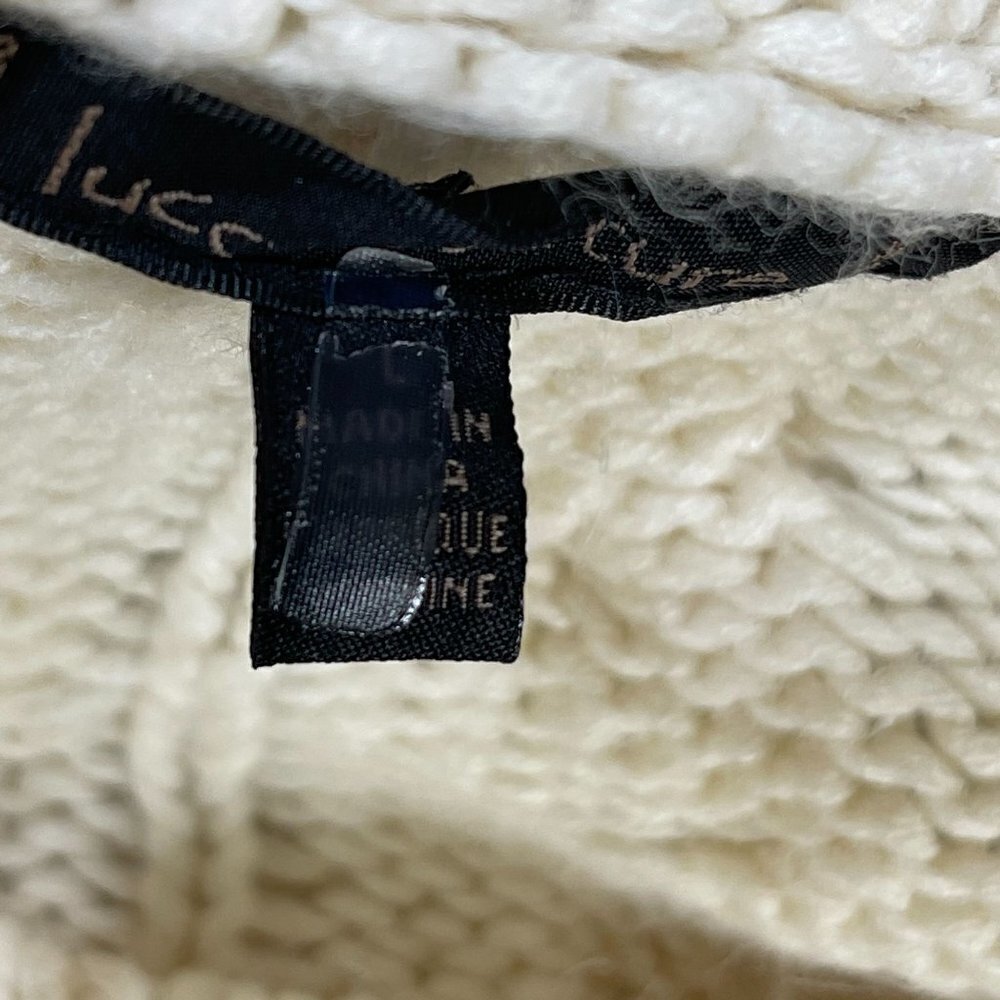 Lucca Couture Women's Cropped Sweater Long Sleeve Cable-Knit Size L Large - Picture 6 of 8